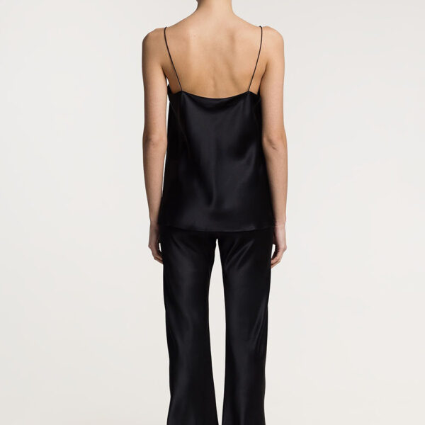 Silk Tank Top Relaxed Fit Black