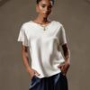 Silk Tee Crew Neck Ivory Vendor Silk Tee Crew Neck Ivory Vendor