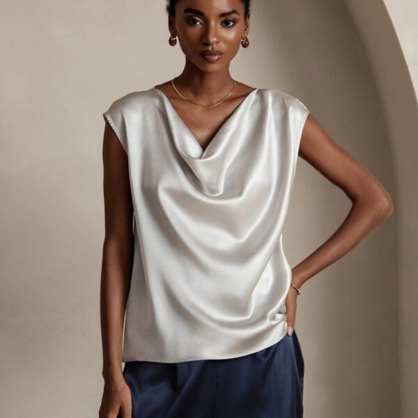 Silk Tee Crew Neck Ivory Vendor