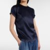Seiden-T-Shirt Sandwashed Schwarz Seiden-T-Shirt Sandwashed Schwarz