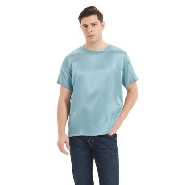 Silk Tee Sandwashed Sky Blue