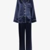 Set termico in seta a manica lunga Navy