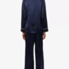 Set termico in seta a manica lunga Navy