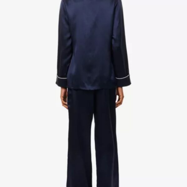 Set termico in seta a manica lunga Navy