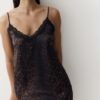 Silk Thermal Set Rib Knit Leopard